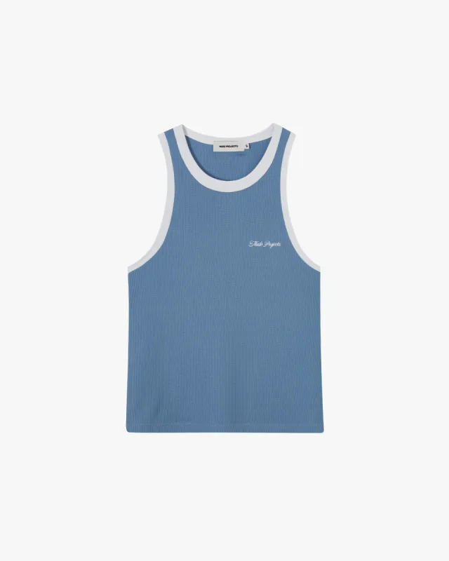Waffle Tank Top Blue sold by Nude Project