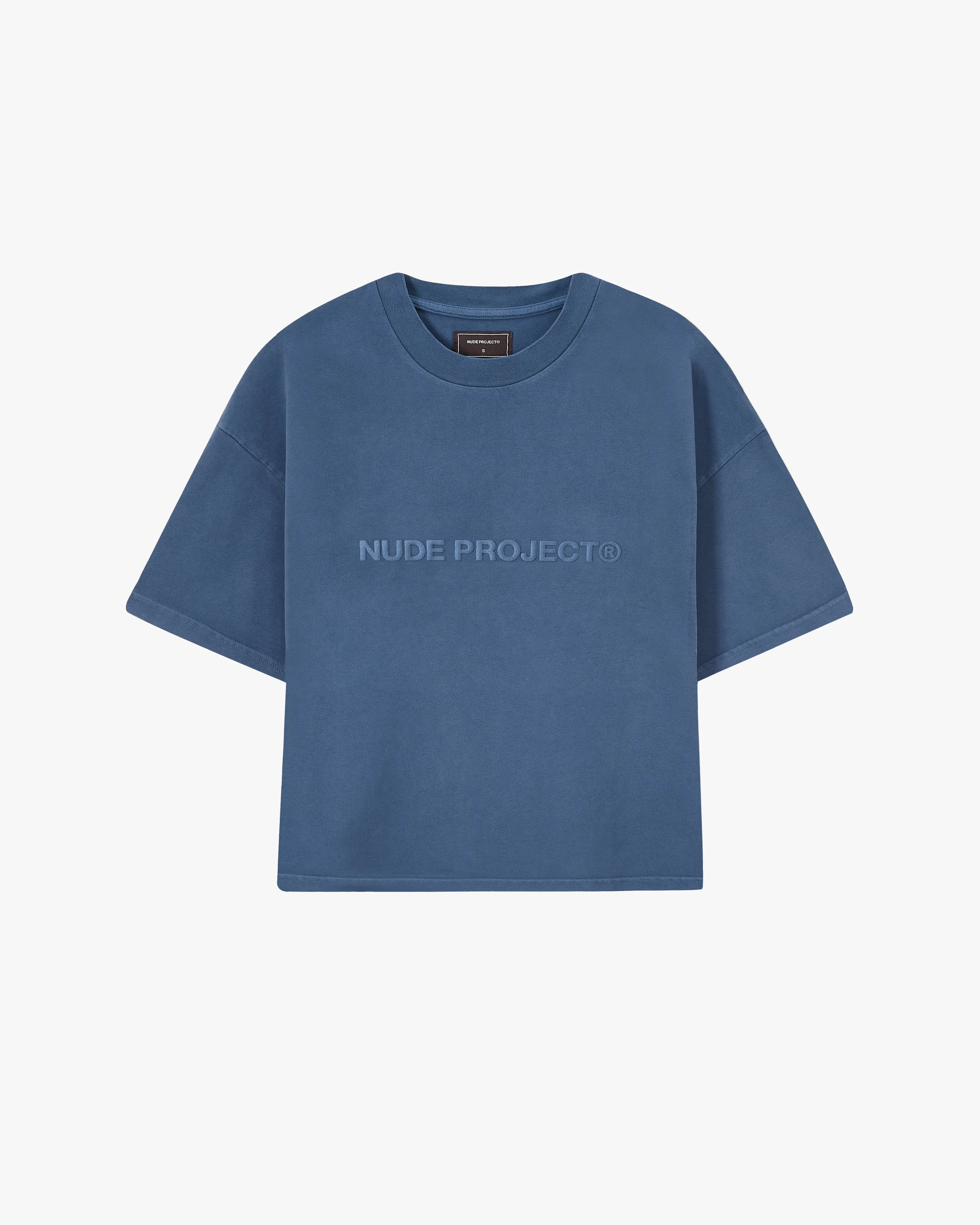 Boxy Cropped Tee Blue sold by Nude Project