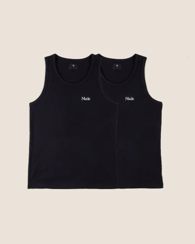 NUDE BASIC TANK TOP X2 - BLACK sold by Nude Project