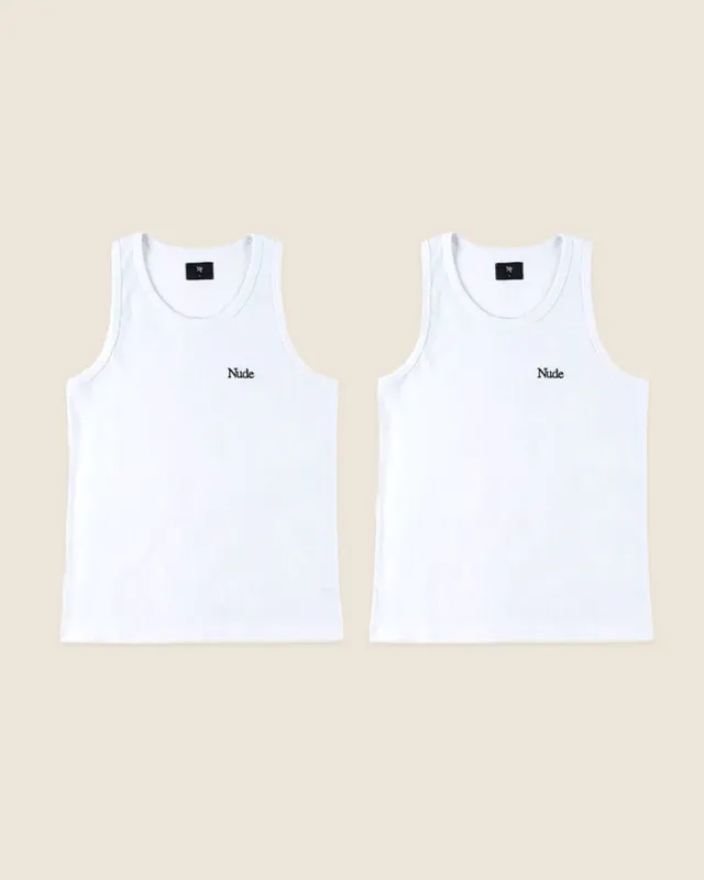 NUDE BASIC TANK TOP X2- WHITE sold by Nude Project
