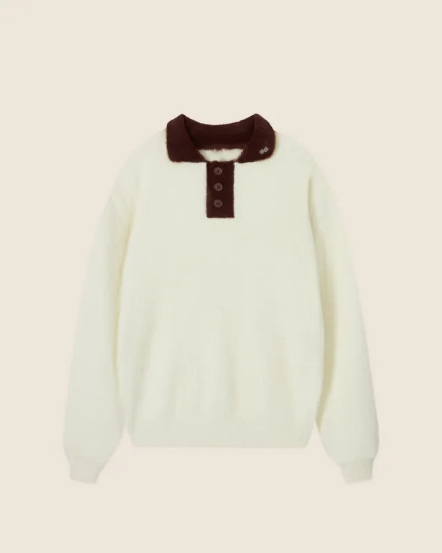COZY KNITTED POLO OFF-WHITE sold by Nude Project