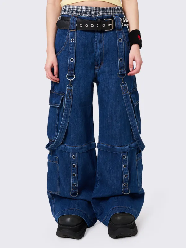 Minga London Trek Black Cargo Jeans | Parallel