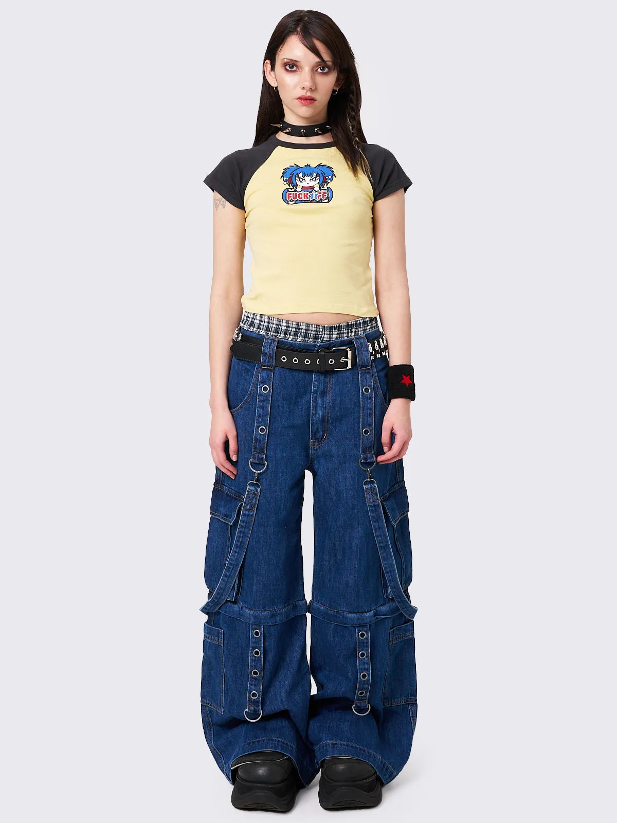 Trek Blue Wide Leg Cargo Jeans sold by Minga London product image thumbnail 2