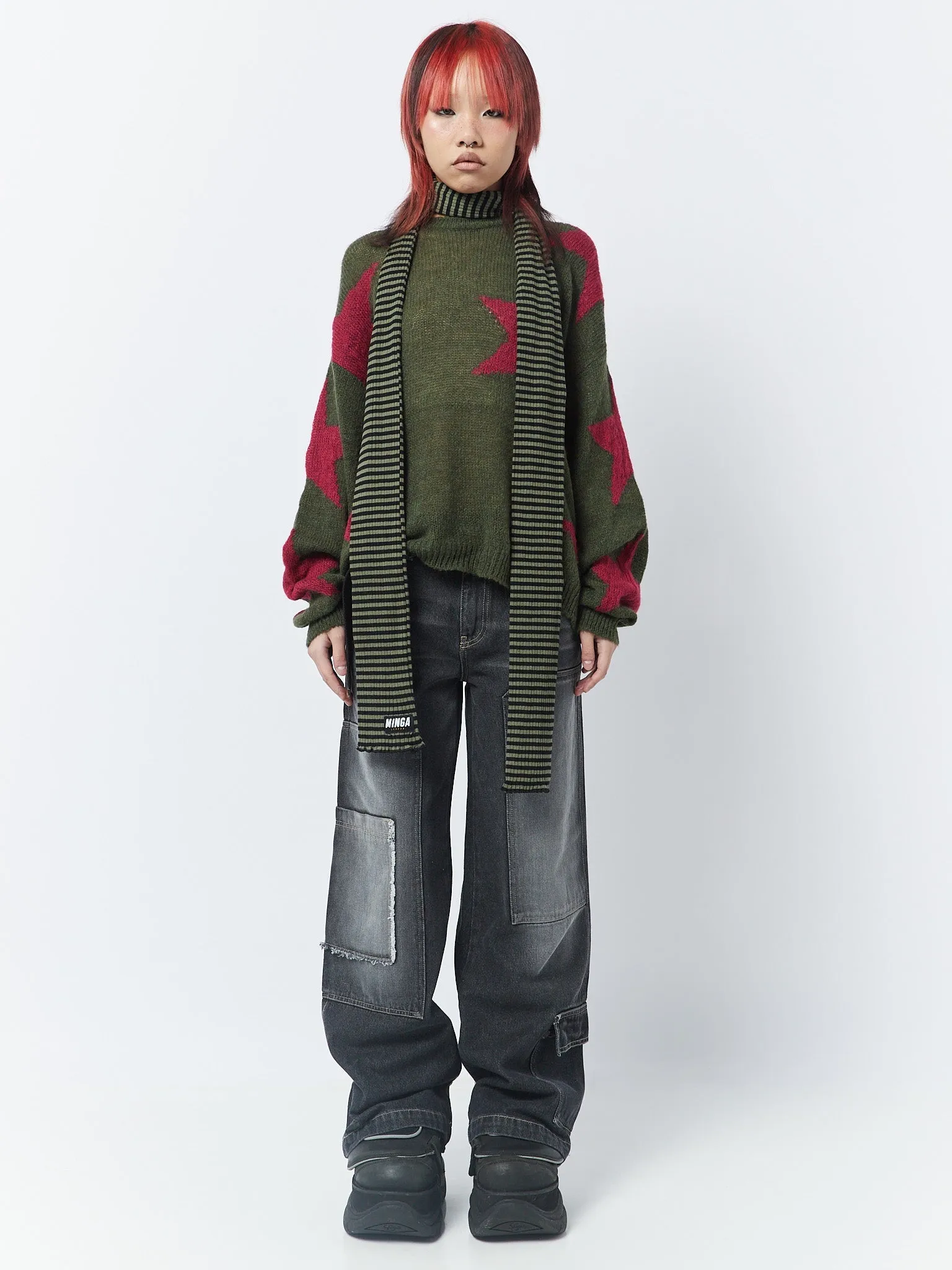 Interstellar Star Pink Khaki Knit Sweater sold by Minga London product image thumbnail 3