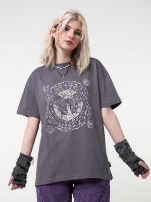 Ancient Butterfly Charcoal Grey T-shirt made by Minga London