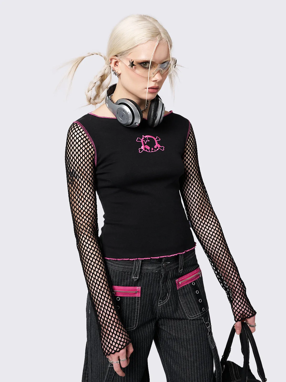 Lethal Fishnet Long Sleeve Top sold by Minga London product image thumbnail 3