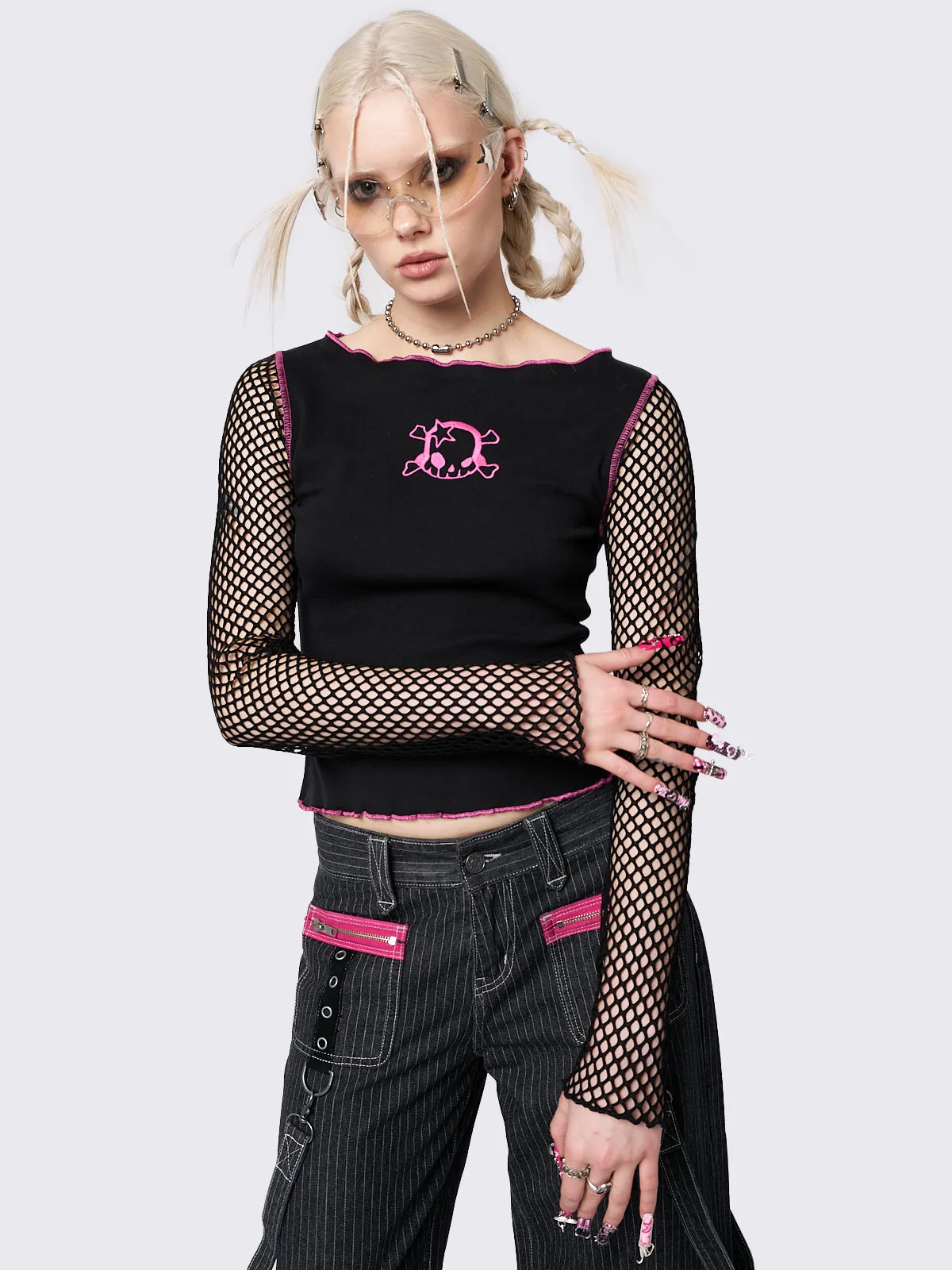 Lethal Fishnet Long Sleeve Top sold by Minga London product image thumbnail 4