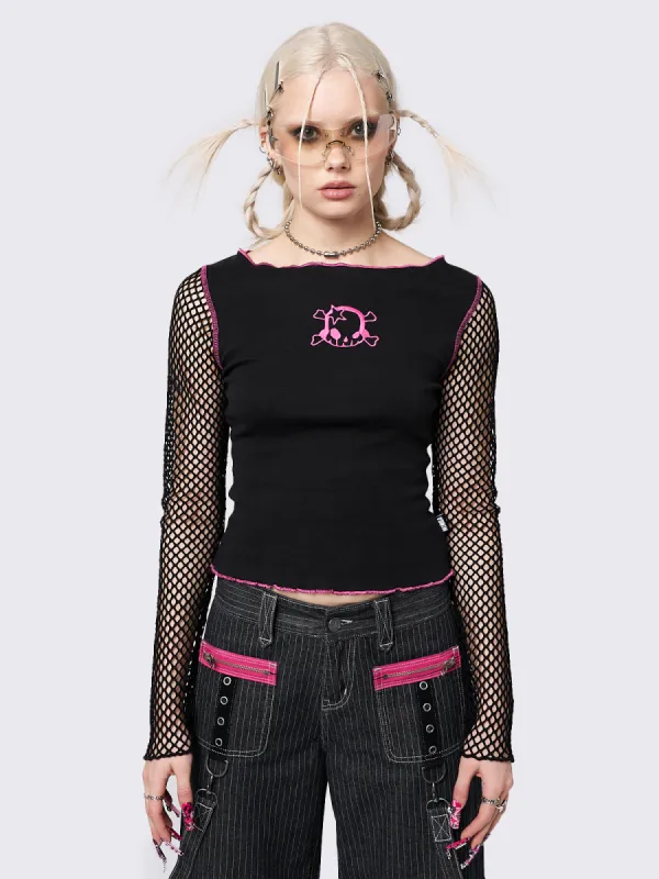 Lethal Fishnet Long Sleeve Top sold by Minga London