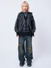 X-Ray Jacquard Black Hooded Knit Cardigan sold by Minga London