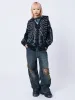 X-Ray Jacquard Black Hooded Knit Cardigan sold by Minga London