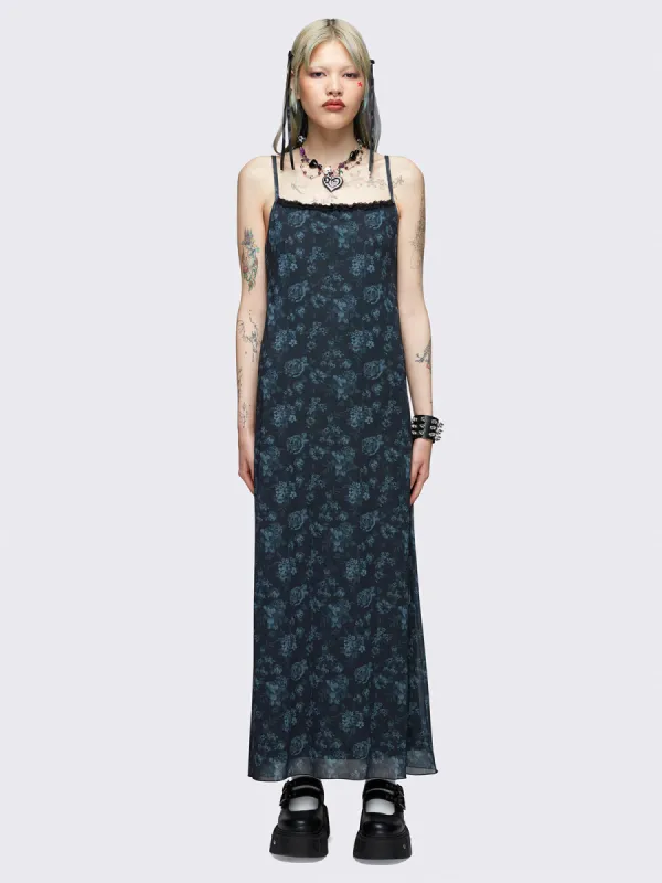 Isadora Floral Mesh Maxi Dress sold by Minga London