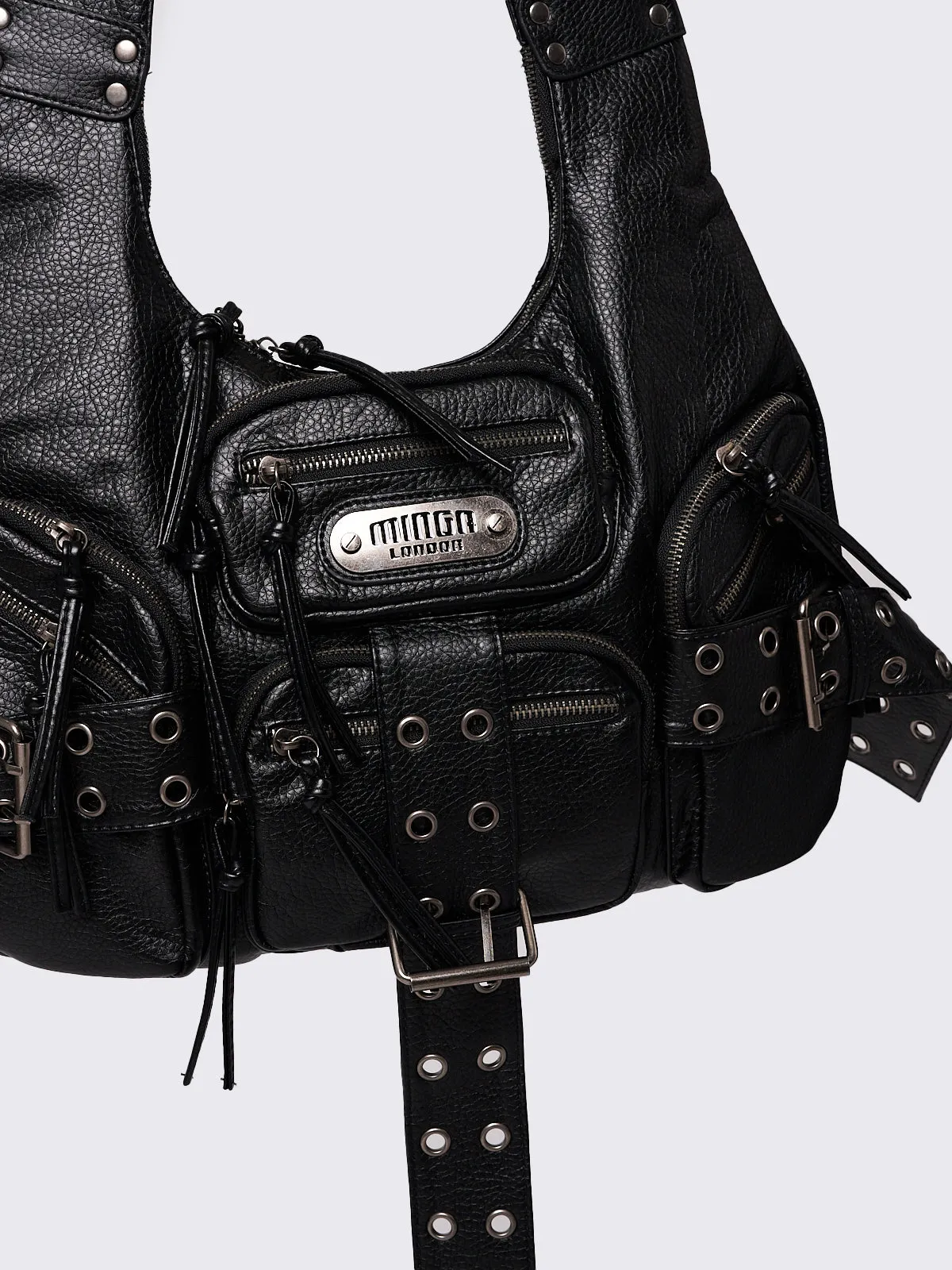 Unchained Black Vegan Shoulder Bag | Parallel