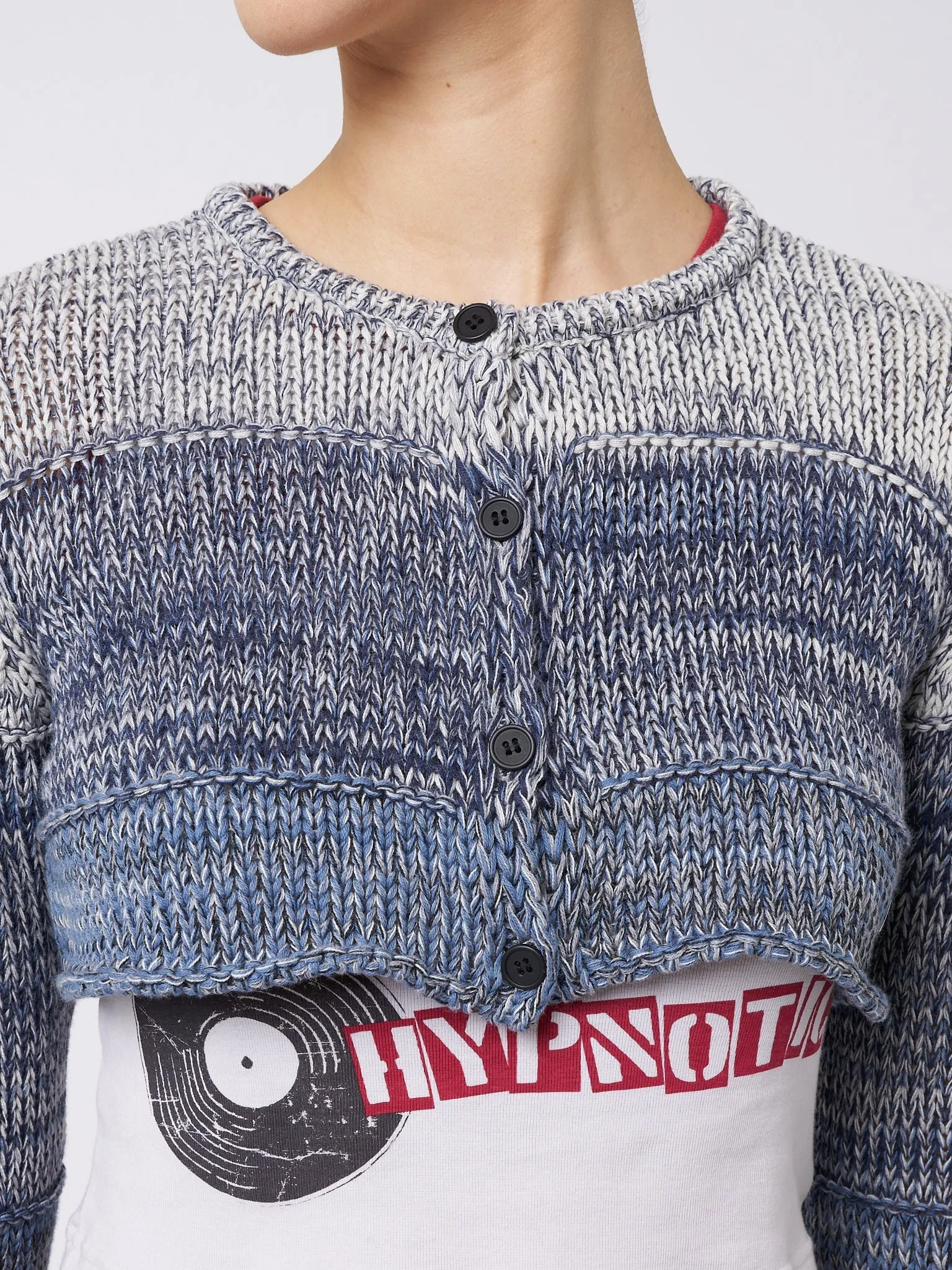 Drea Blue Extreme Cropped Cardigan sold by Minga London product image thumbnail 4