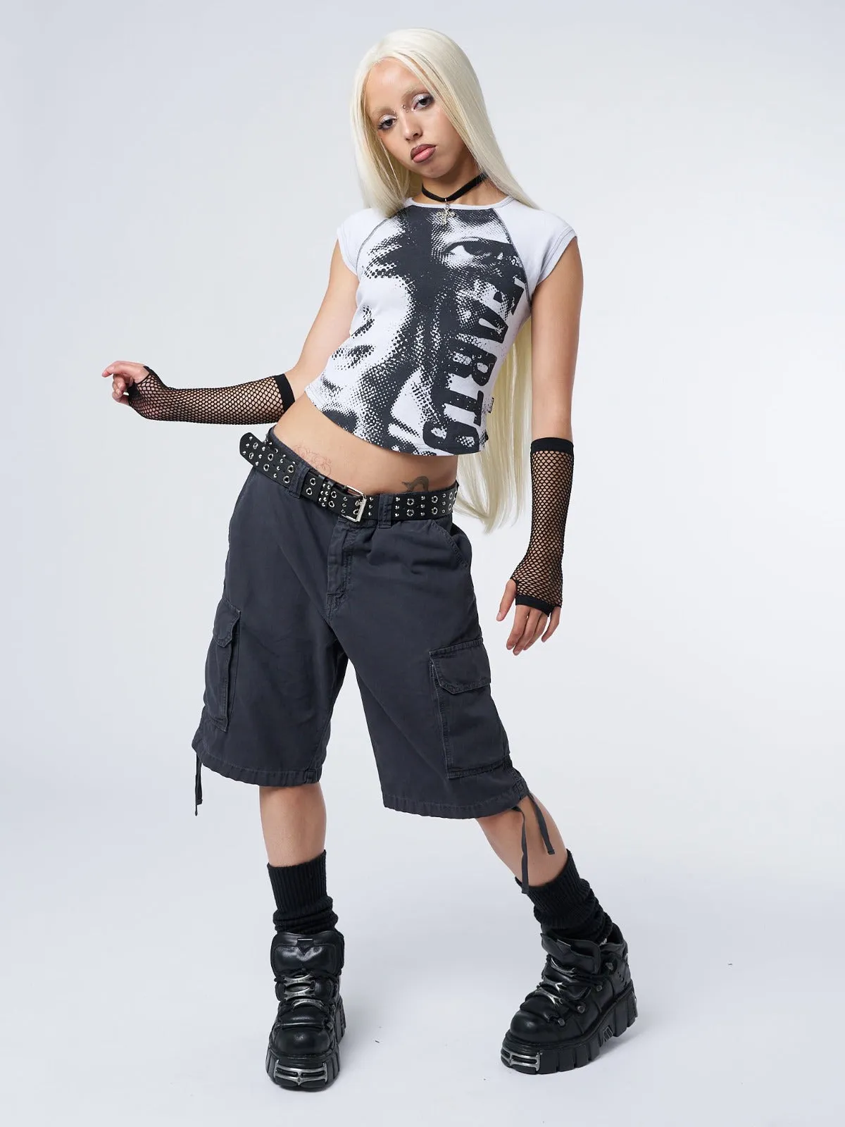 Illusion Graphic Capped Sleeves Tee sold by Minga London product image thumbnail 2