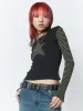 Lost Star Green Black Striped Long Sleeve Top sold by Minga London