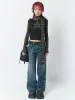 Lost Star Green Black Striped Long Sleeve Top sold by Minga London
