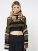 Giselle Green Extreme Crop Knit Sweater sold by Minga London