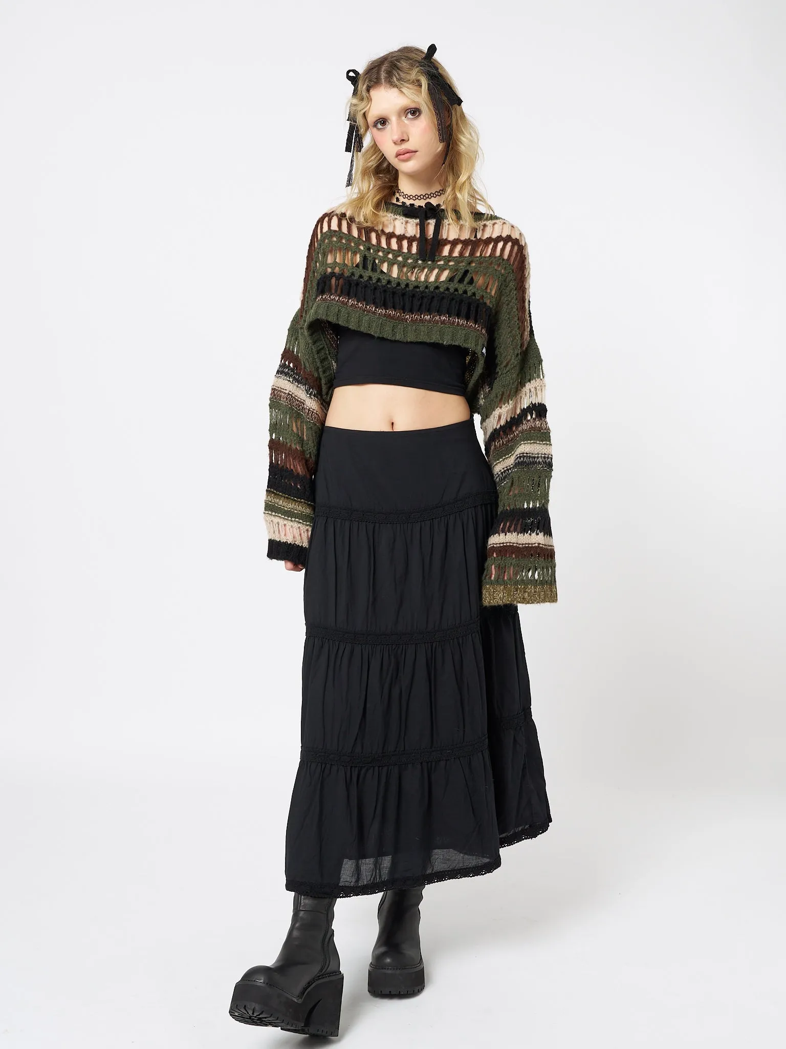 Giselle Green Extreme Crop Knit Sweater sold by Minga London product image thumbnail 5