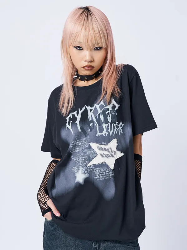 Lost Lover Black Graphic T-shirt sold by Minga London