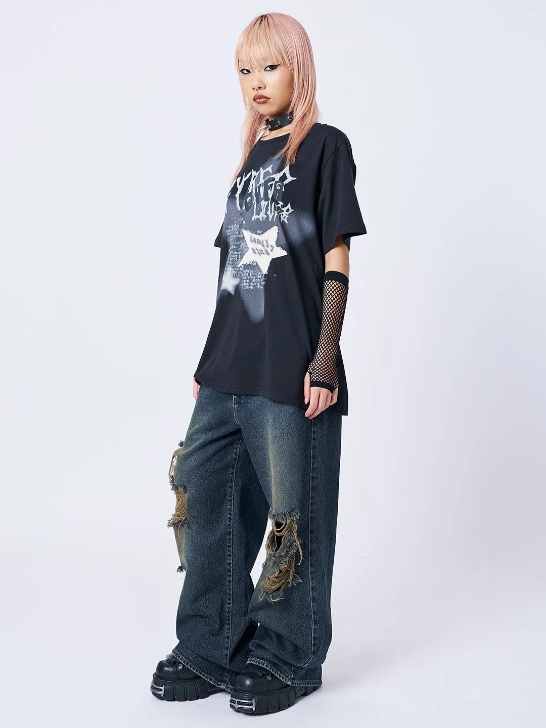 Lost Lover Black Graphic T-shirt sold by Minga London product image thumbnail 4