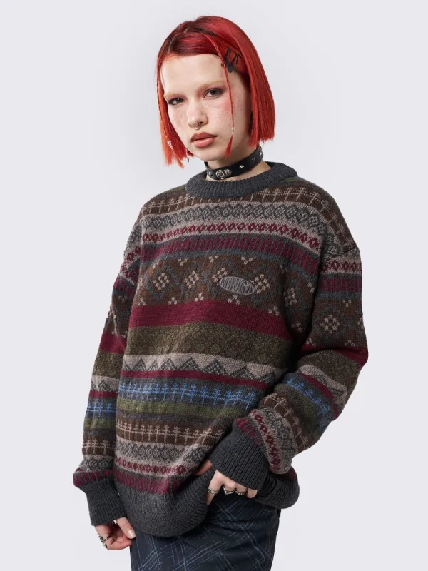 Ashton Jacquard Knit Sweater sold by Minga London