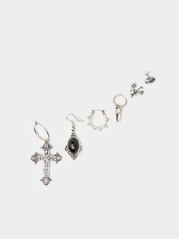 Uncanny Valley Gothic 6pc Earring Set sold by Minga London