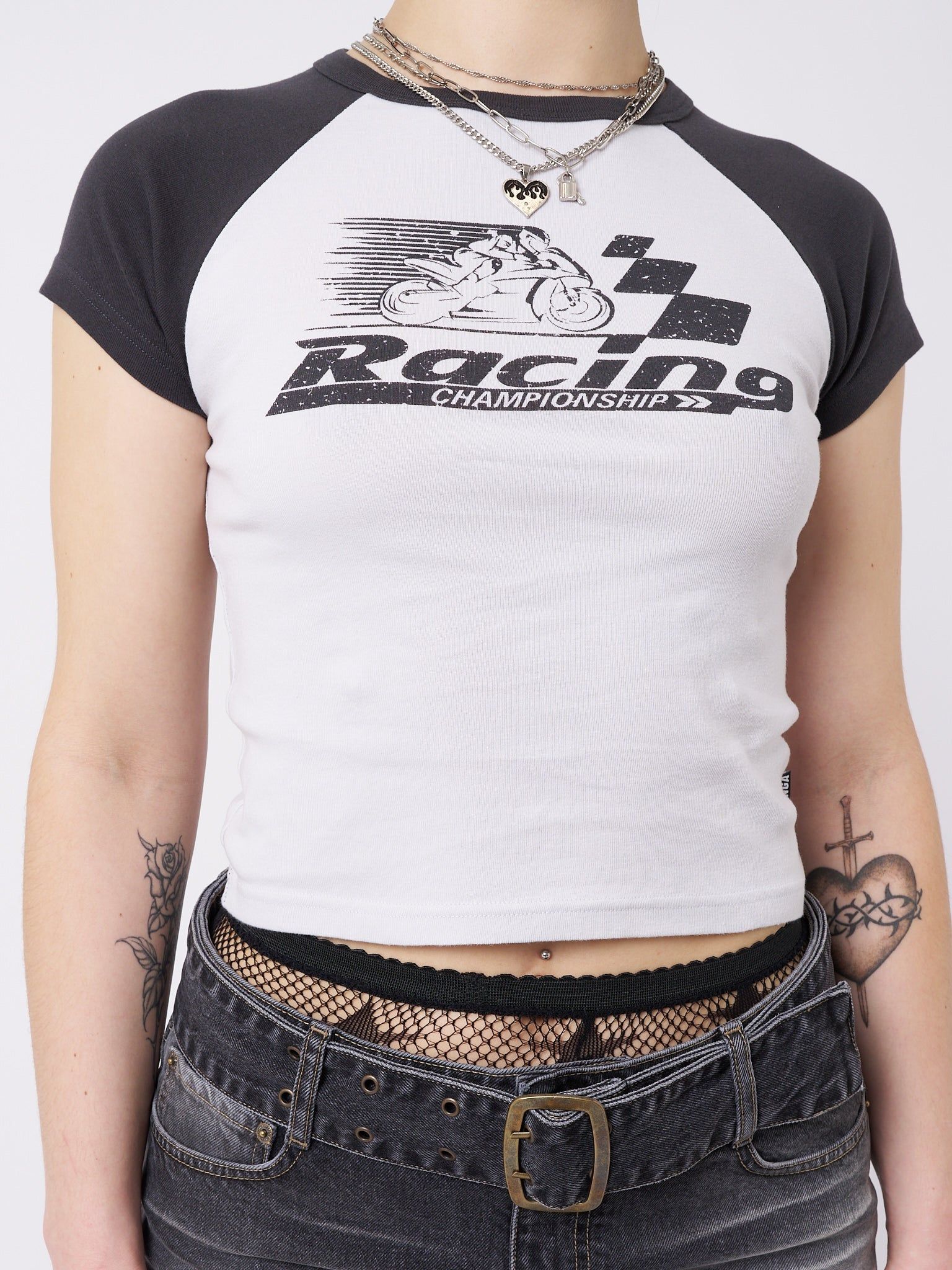 Motor Racing Raglan Baby Tee sold by Minga London product image thumbnail 4