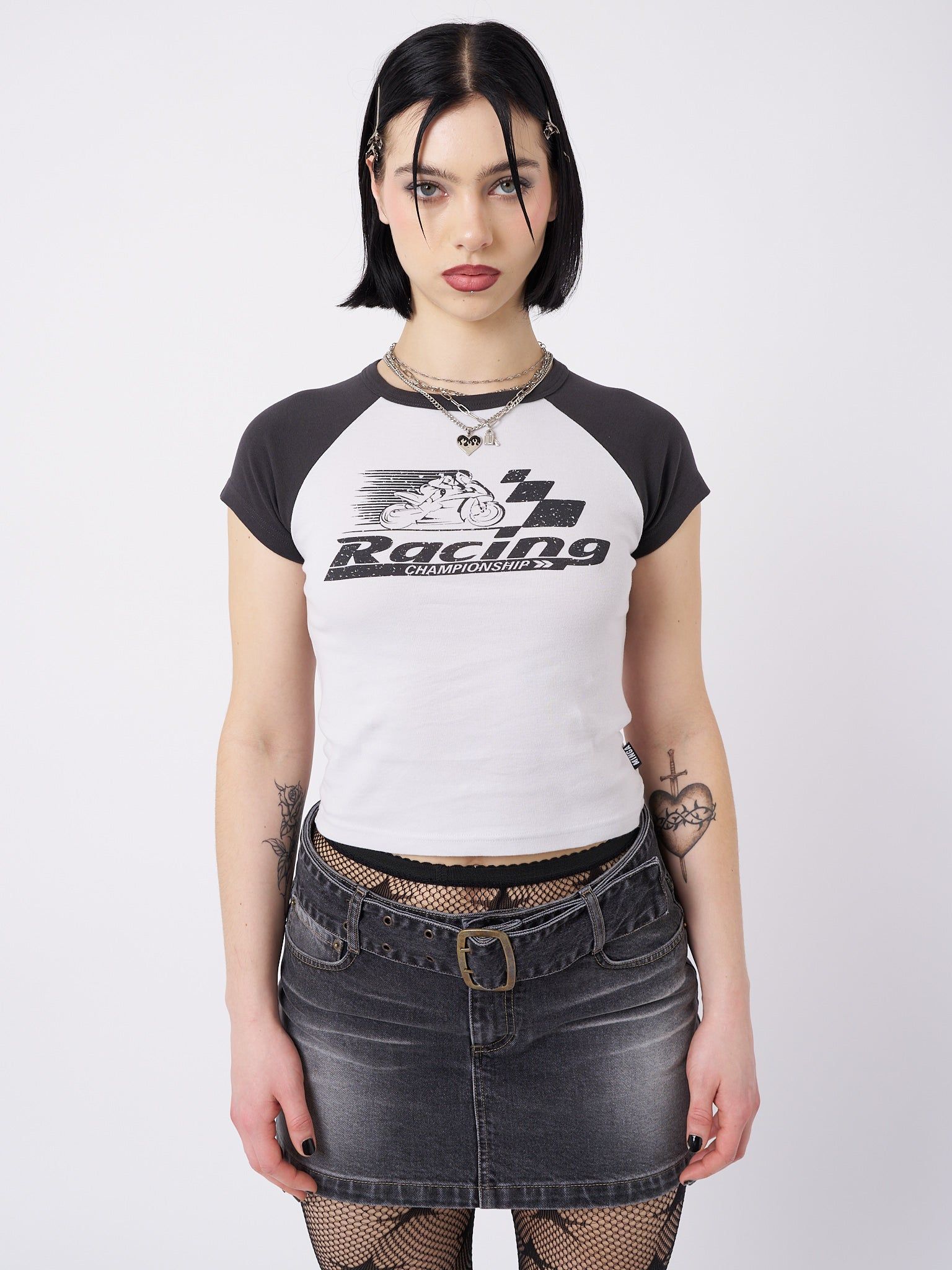 Motor Racing Raglan Baby Tee sold by Minga London product image thumbnail 2