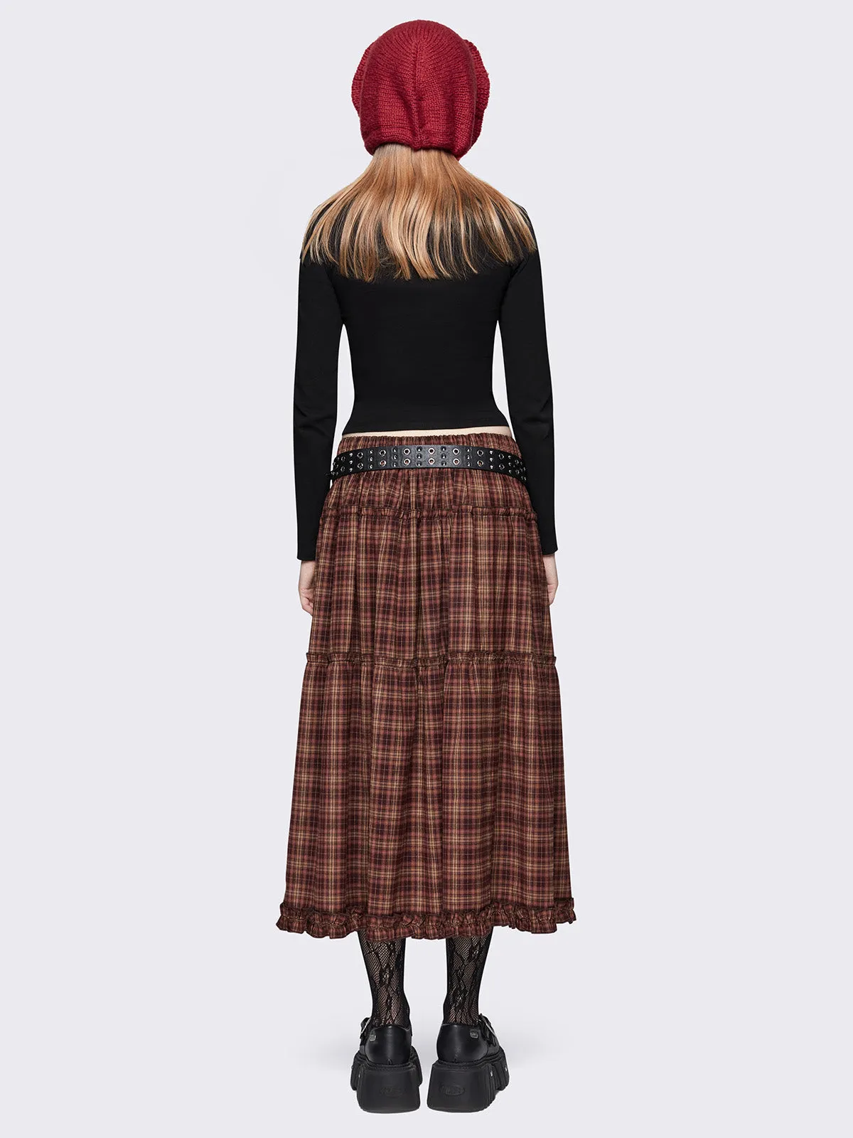 Millie Check Maxi Skirt sold by Minga London product image thumbnail 3