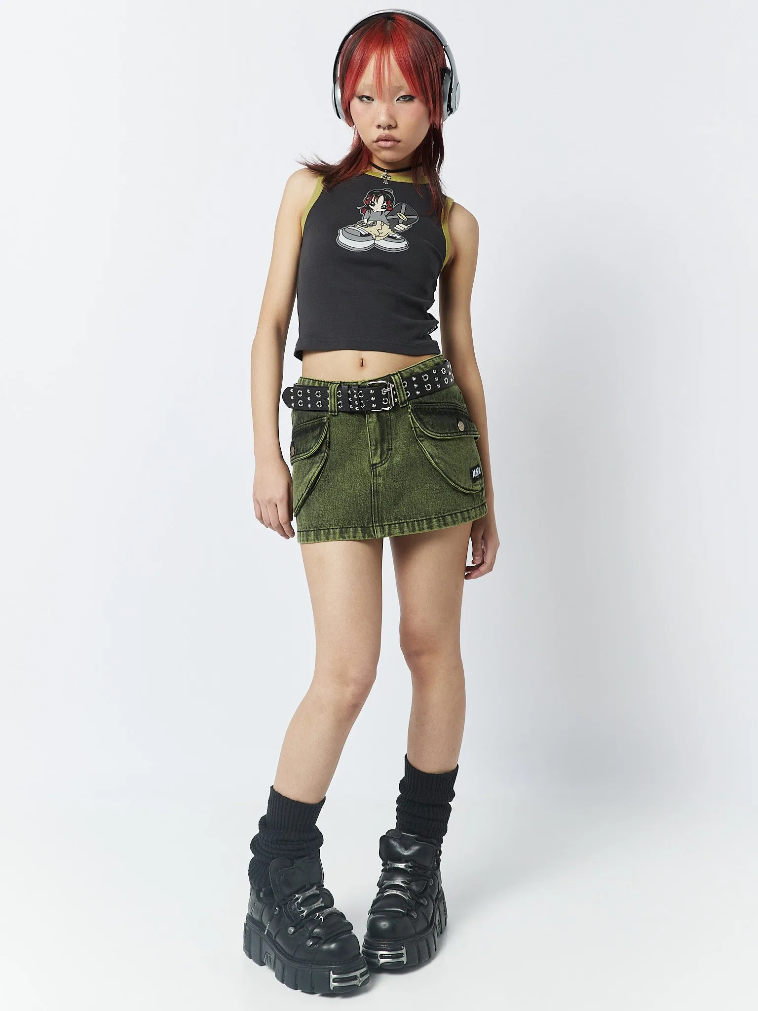 Skater Girl Graphic Ringer Vest Top sold by Minga London product image thumbnail 3