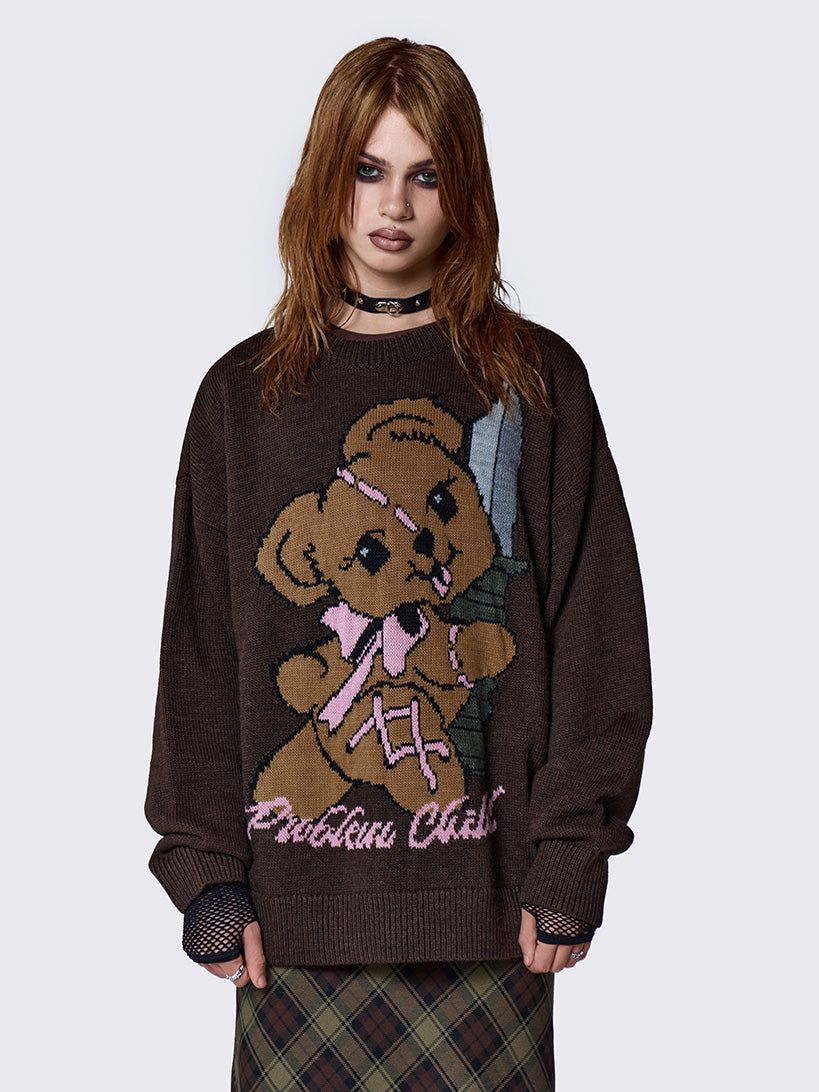 Problem Child Graphic Knit Sweater sold by Minga London