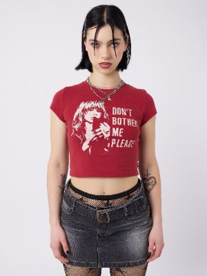 Don't Bother Me Plz Red Baby Tee sold by Minga London