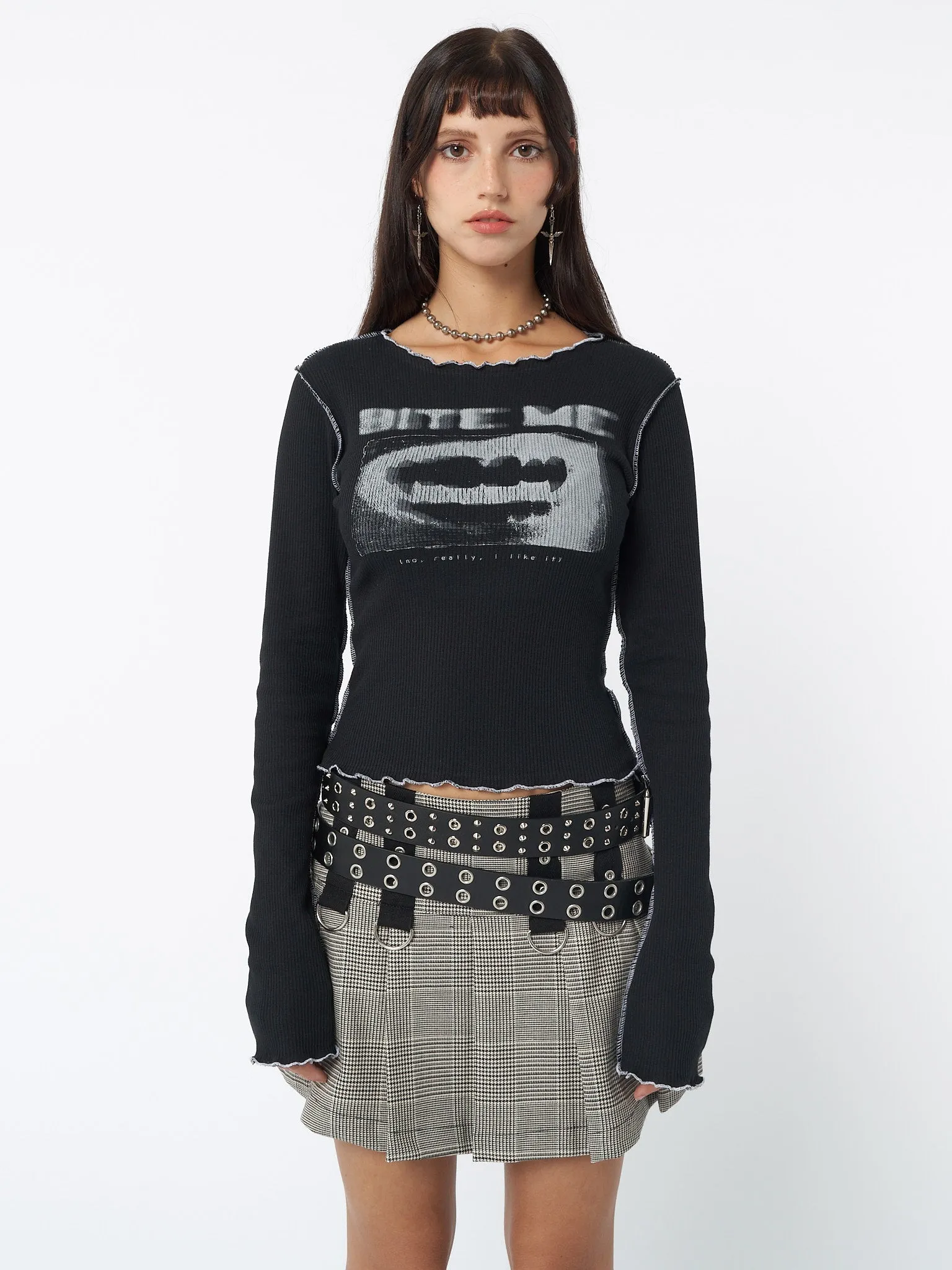 Bite Me Black Rib Top sold by Minga London product image thumbnail 4