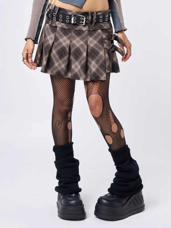 Gina Tartan Pleated Mini Skirt sold by Minga London