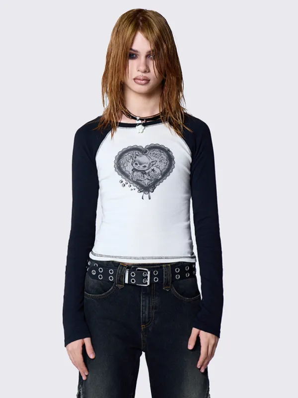 Cute As Hell Graphic Raglan Top sold by Minga London