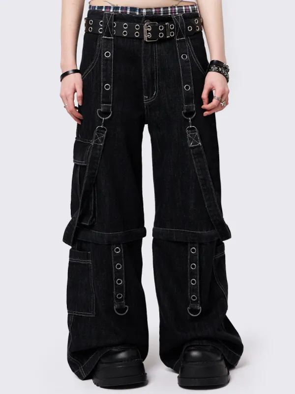 Trek Black Cargo Jeans sold by Minga London