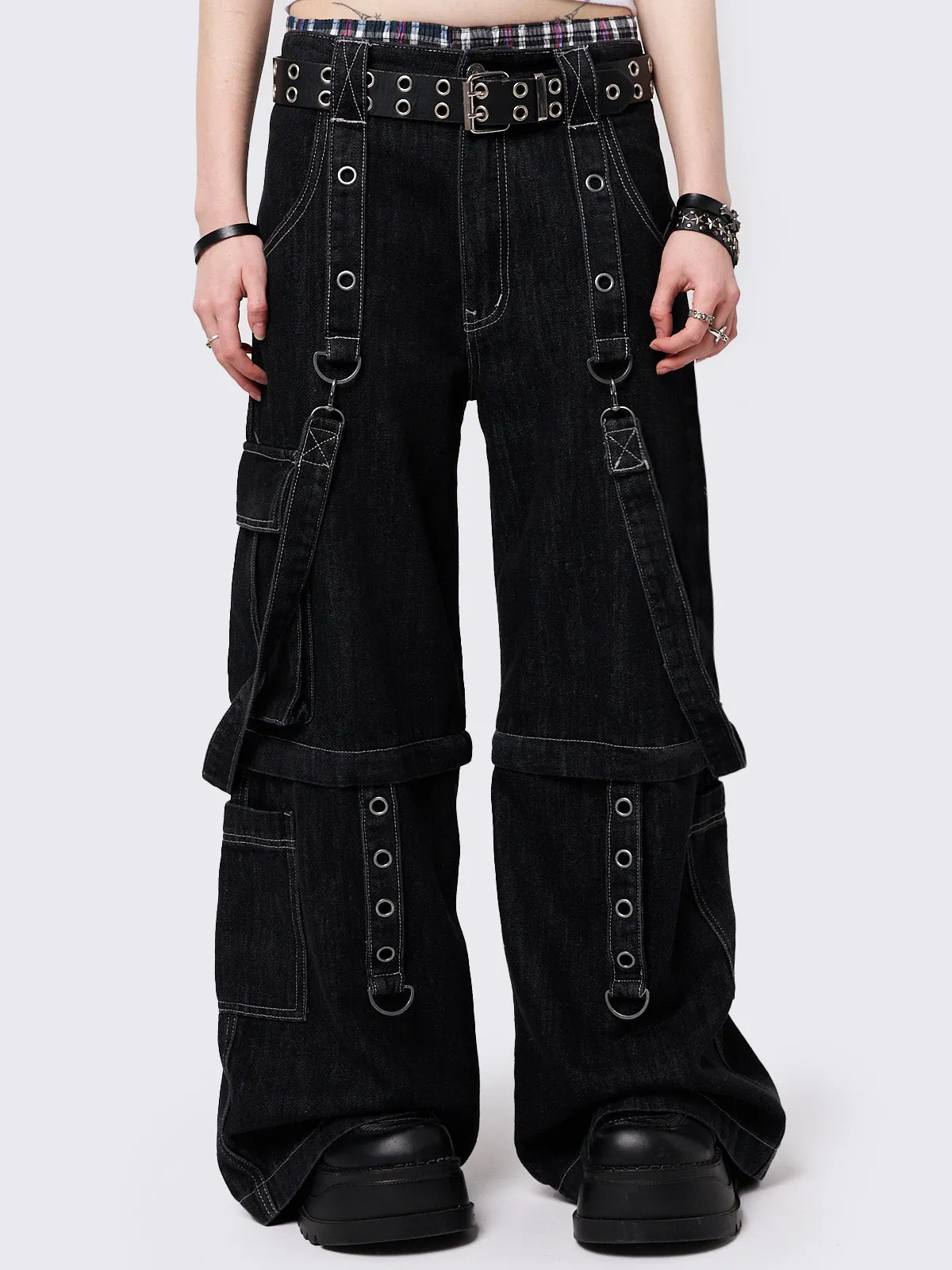 Trek Black Cargo Jeans sold by Minga London