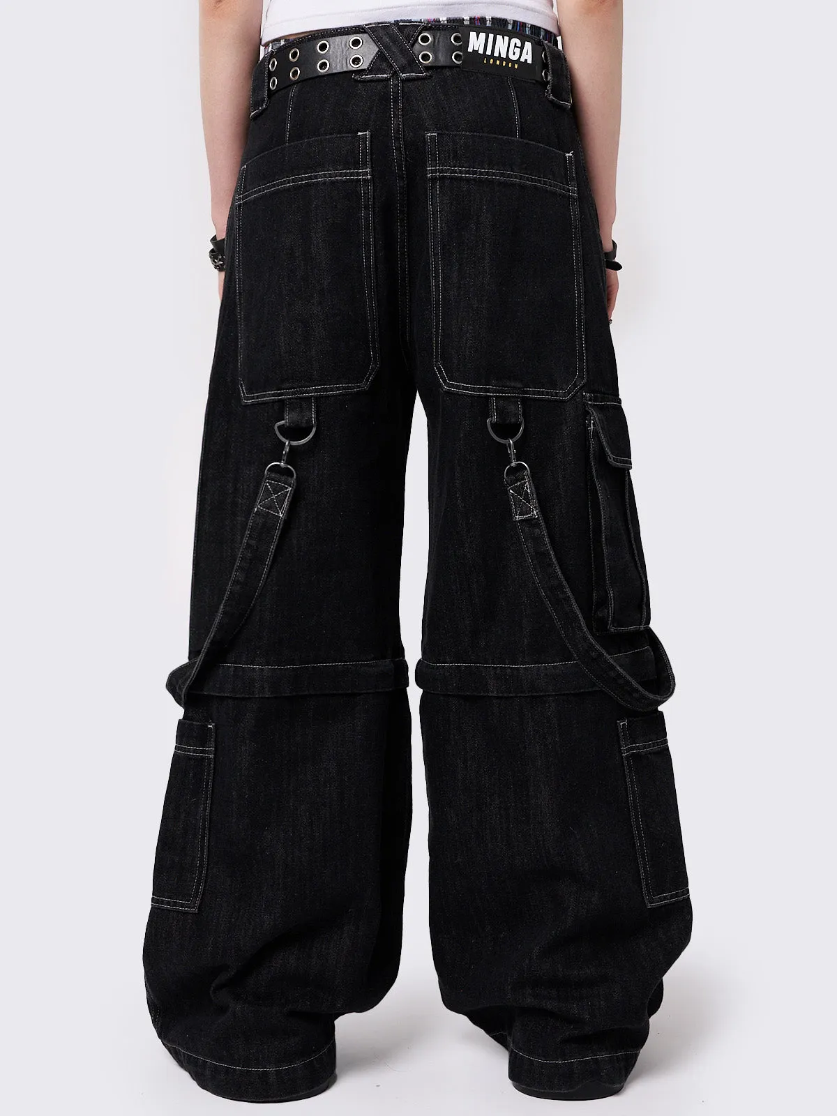 Trek Black Cargo Jeans sold by Minga London product image thumbnail 5