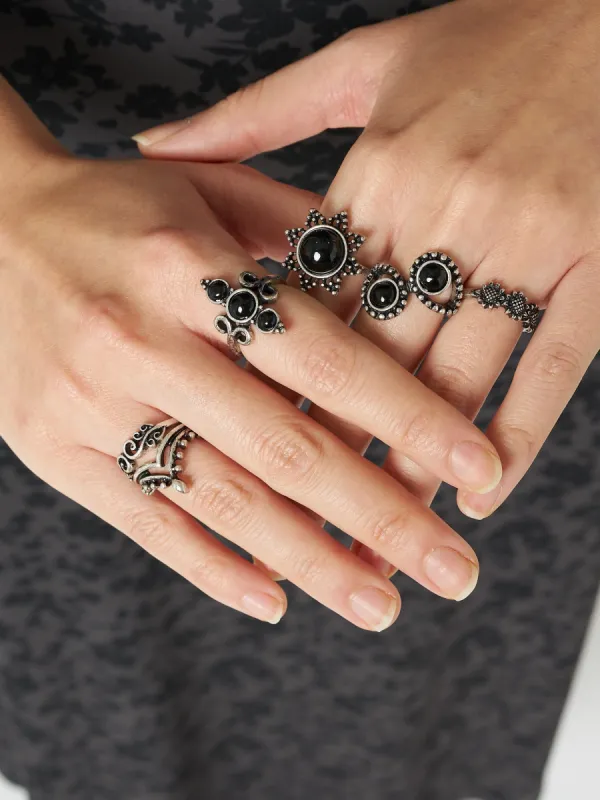 Leif Silver Ring Set 6 PC sold by Minga London