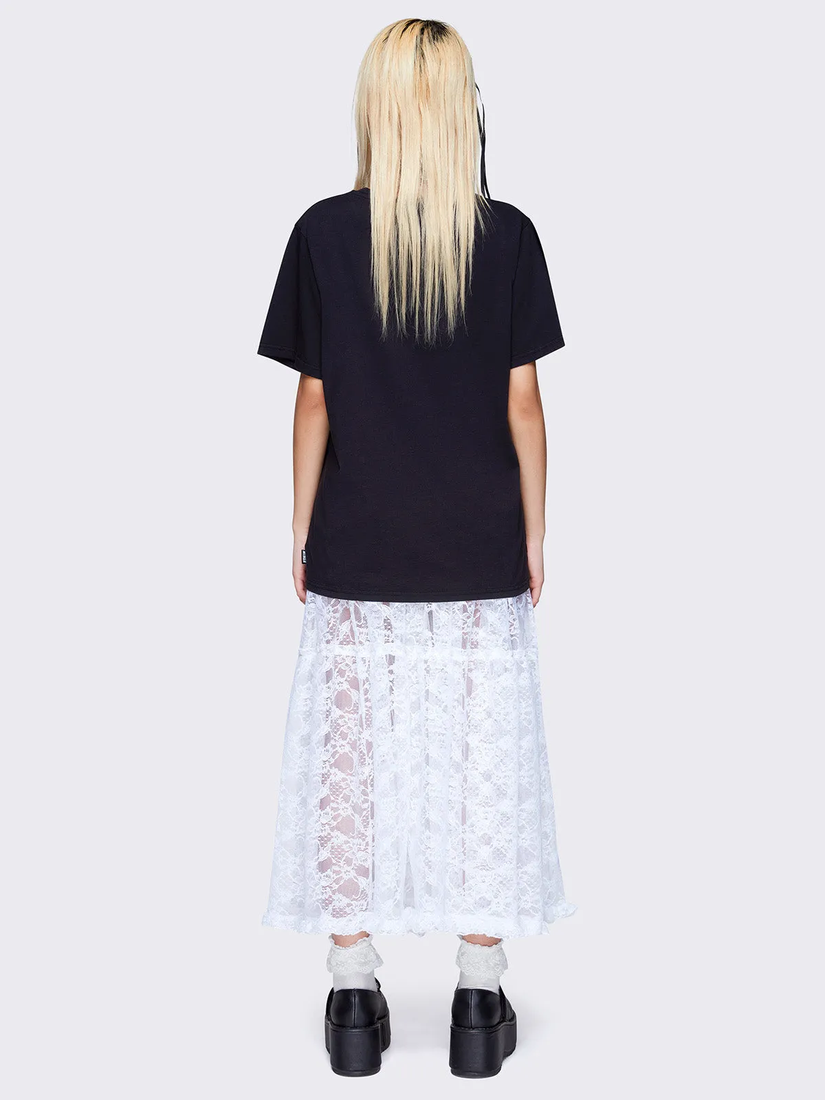 Cordelia Ruffled Lace Maxi Skirt sold by Minga London product image thumbnail 5