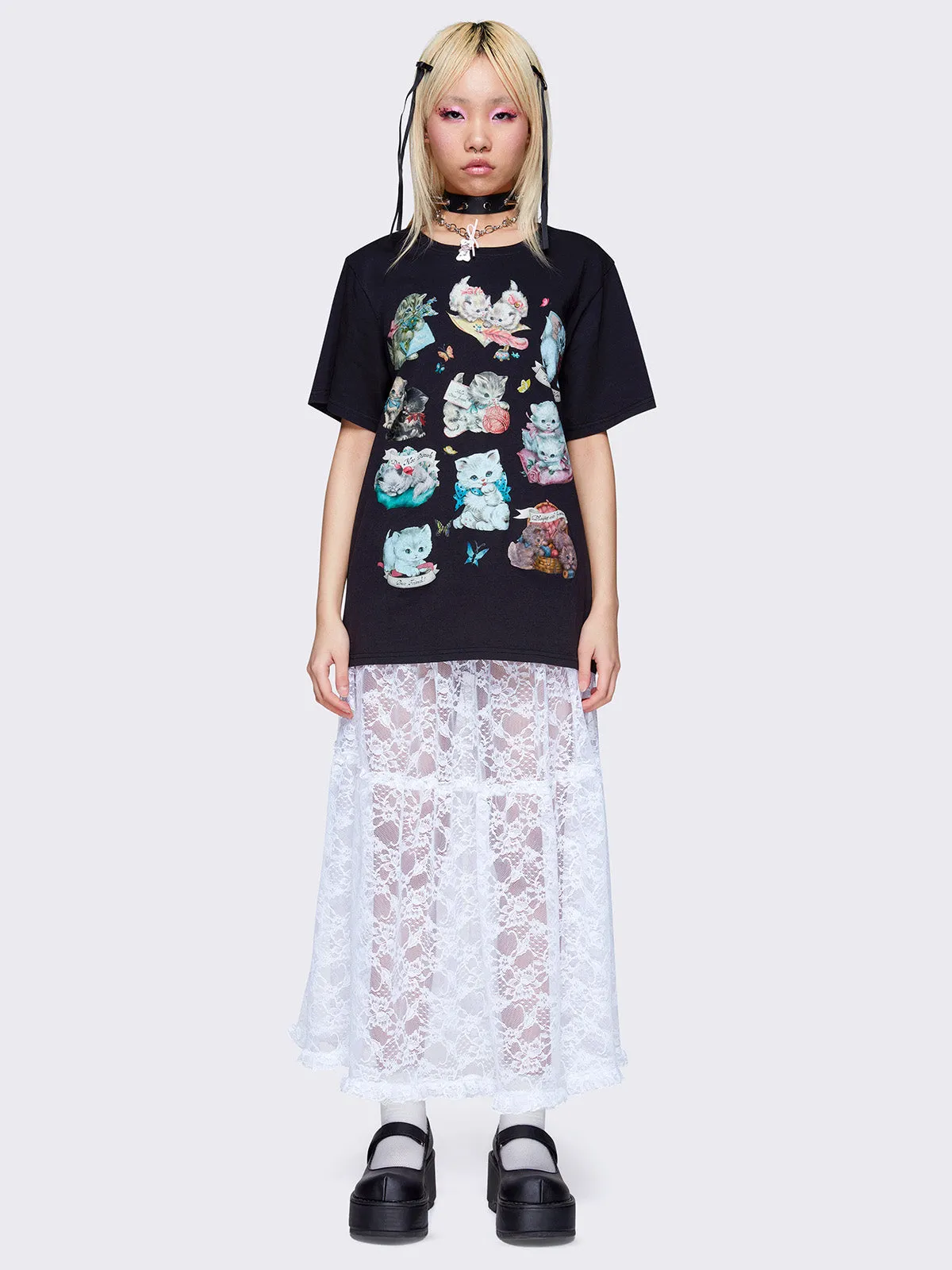 Cordelia Ruffled Lace Maxi Skirt sold by Minga London product image thumbnail 4