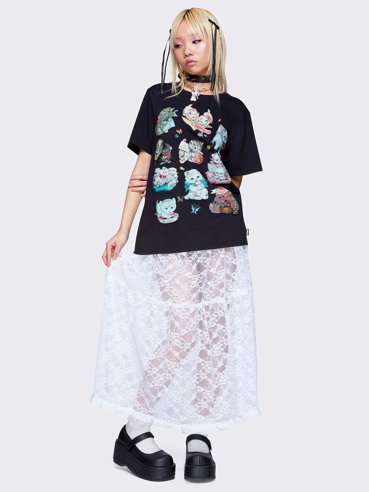 Cordelia Ruffled Lace Maxi Skirt sold by Minga London product image thumbnail 2