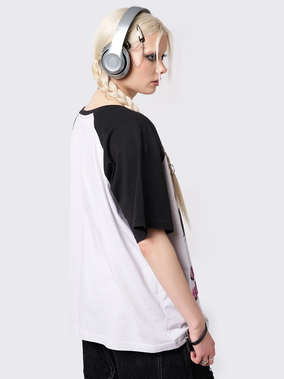 Pop Punk Bunny Raglan T-Shirt sold by Minga London product image thumbnail 4