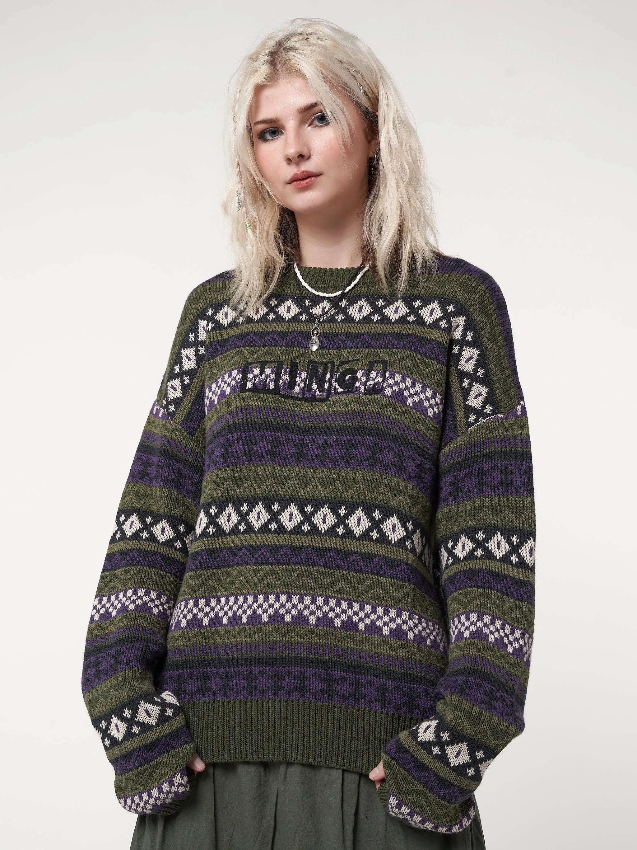 Aspen Jacquard Knit Jumper sold by Minga London