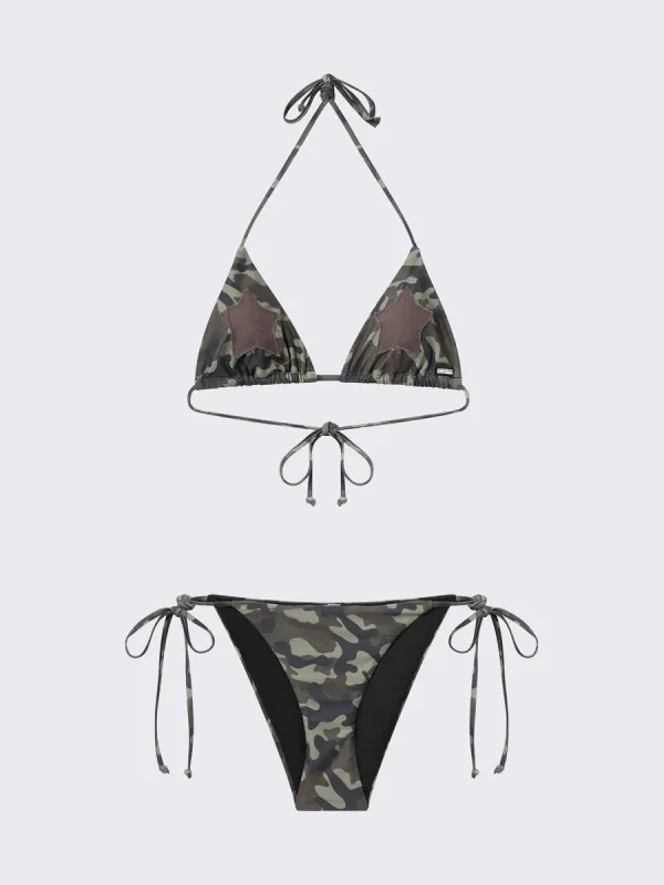Combat Starlet Camo Triangle Bikini Top sold by Minga London