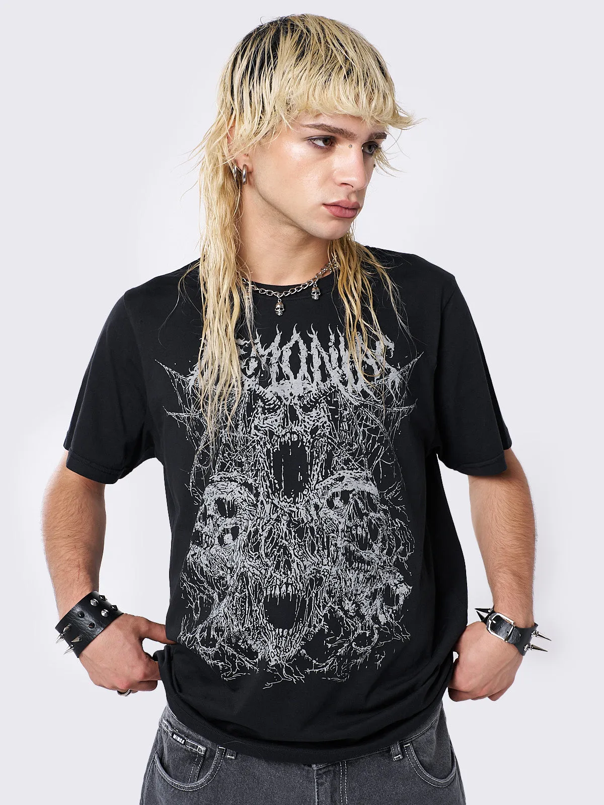 Demoniac Black Graphic T-shirt sold by Minga London product image thumbnail 2
