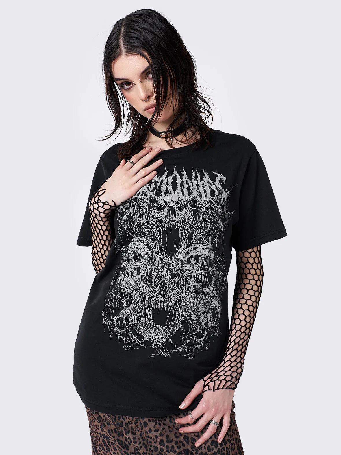 Demoniac Black Graphic T-shirt sold by Minga London product image thumbnail 4