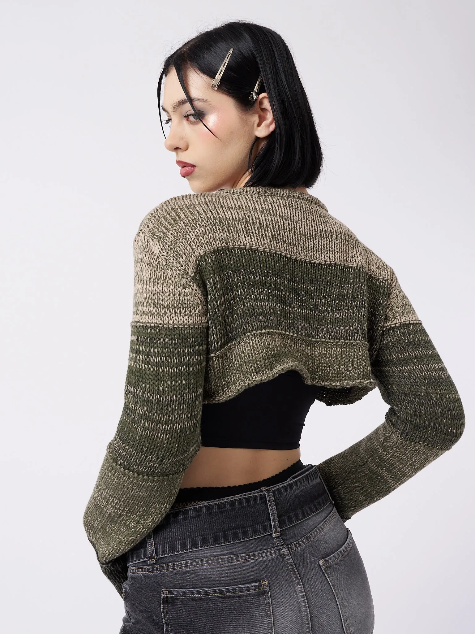 Drea Green Extreme Cropped Cardigan sold by Minga London product image thumbnail 4