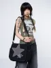 Super Star Black Canvas Messenger Bag sold by Minga London