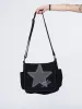 Super Star Black Canvas Messenger Bag sold by Minga London